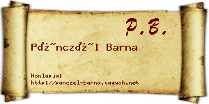 Pánczél Barna névjegykártya